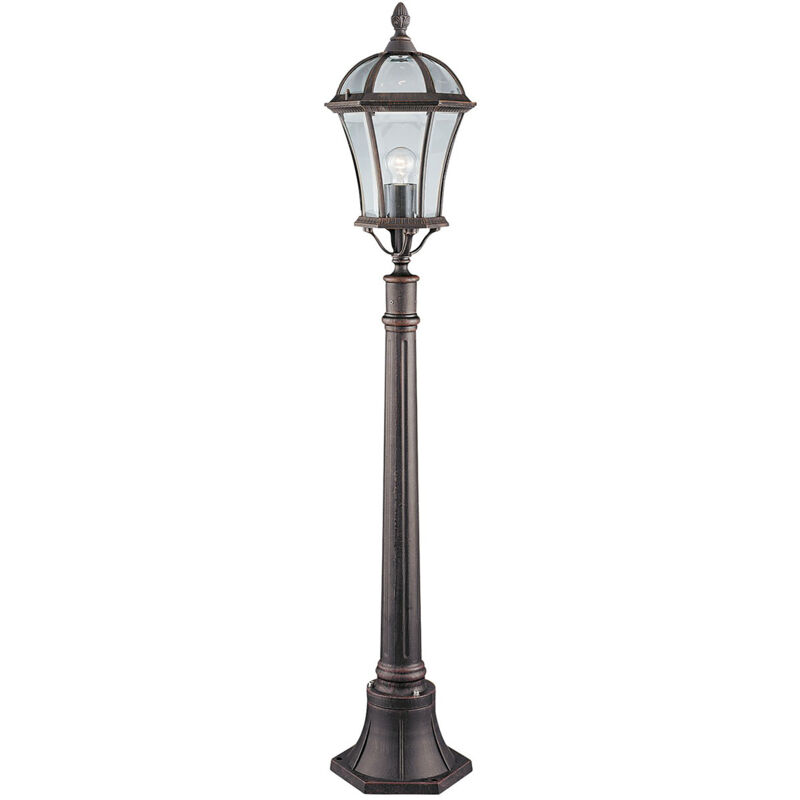foto del prodotto paletto da esterno vintage dec capri alluminio marrone vetro 1 luce e27