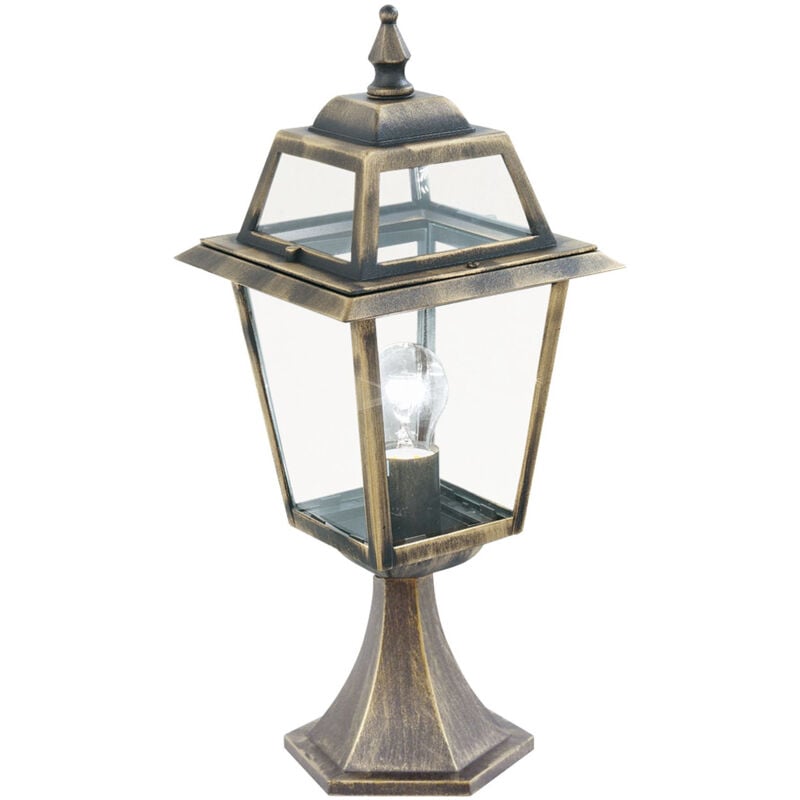 foto del prodotto paletto da esterno vintage dec nuova orleans alluminio nero e oro 1 luce e27