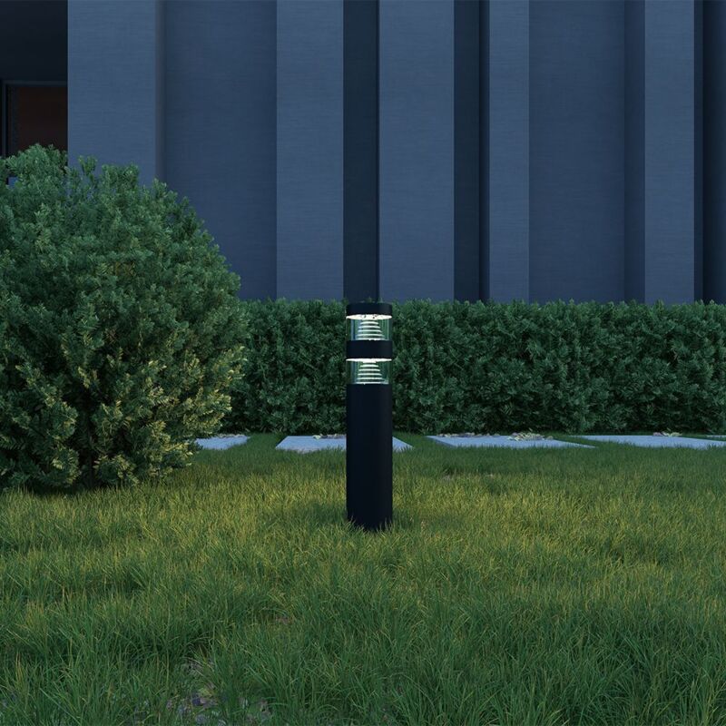 foto del prodotto paletto da giardino led 9w 40cm nero nora ip44 temp rature de couleur bianco neutro 4000k