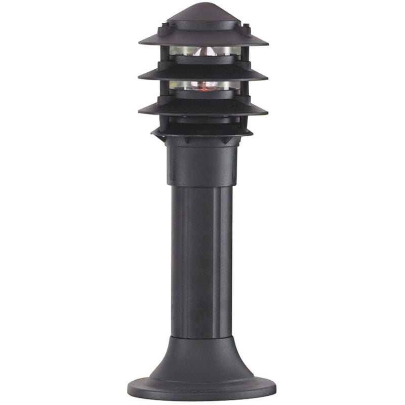 foto del prodotto paletto esterno contemporaneo bollards alluminio nero vetro 1 luce e27 h45cm