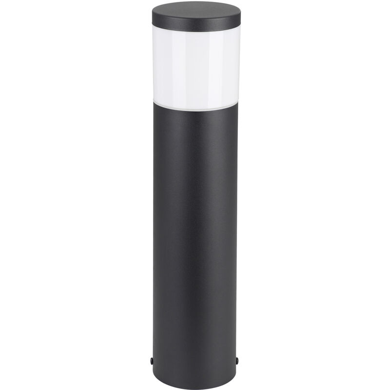 foto del prodotto paletto esterno moderna basalgo z acciaio nero policarbonato bianco led