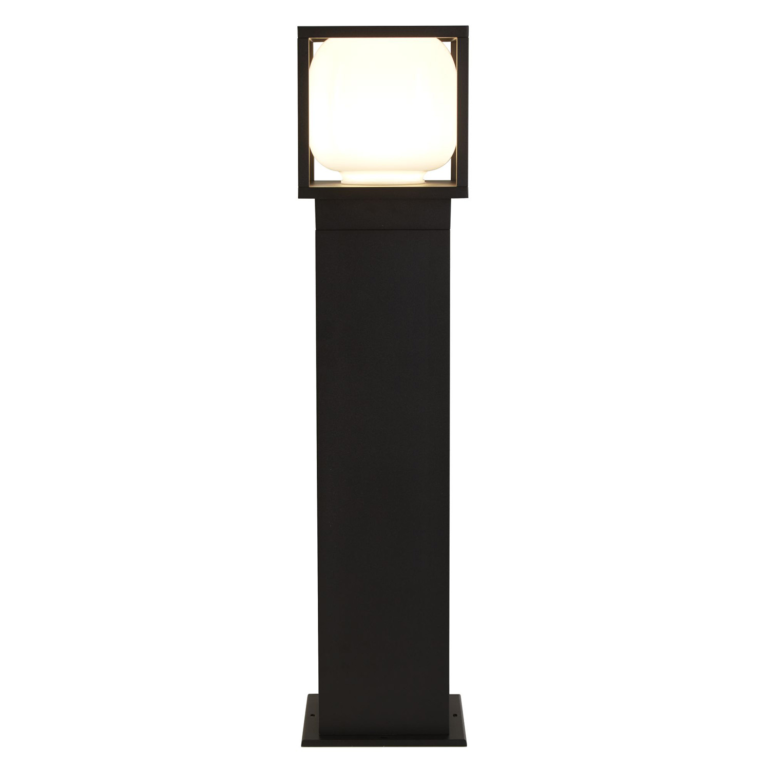 foto del prodotto paletto esterno moderno atene alluminio bianco policarbonato nero led 9w 3000k