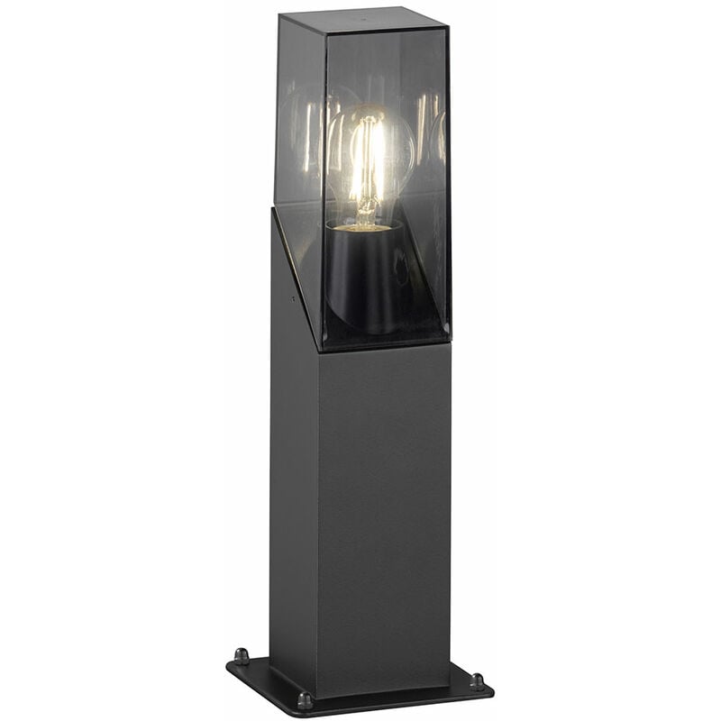 foto del prodotto paletto luminoso e27 luci di percorso esterne luci esterne nere lampada da giardino piedistallo, metallo plastica, 1x e27, lxlxa 8,5x8,5x40 cm wofi
