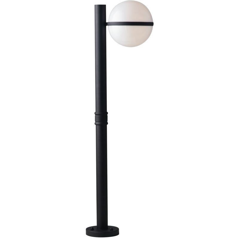 foto del prodotto paletto orbit nero con diffusore bianco (1xe27) ip44'