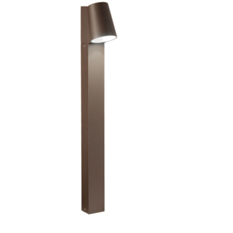foto del prodotto paletto owen per esterni led in alluminio marrone e diffusore in vetro h61 cm