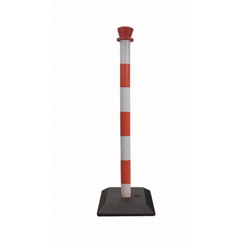 foto del prodotto paletto segnaletico viso in pvc base zavorrata strisce riflettenti 50 x 950 mm ppc1001rb