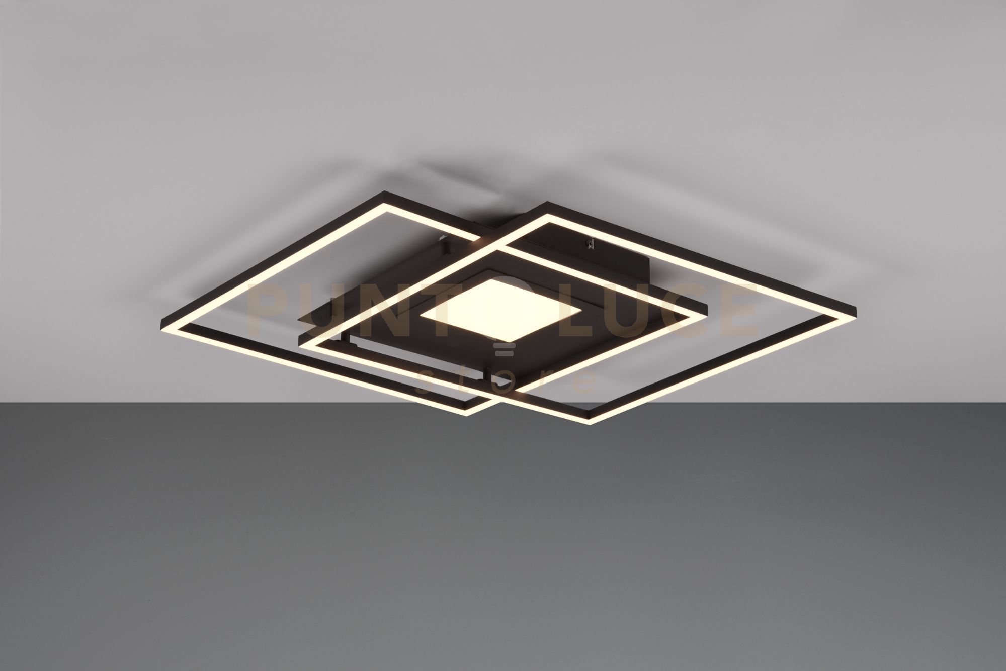 foto del prodotto palfoniera via led 2 quadrati metallo nera 620710332