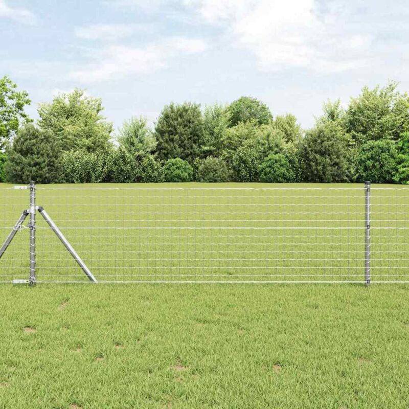 foto del prodotto pali per recinzione 7 pcs argento 32mm 80 cm acciaio zincato vidaxl