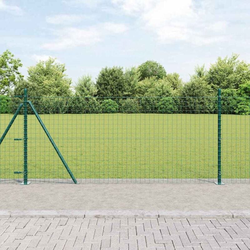 foto del prodotto pali per recinzione 7 pcs verde 32mm 110 cm acciaio zincato vidaxl