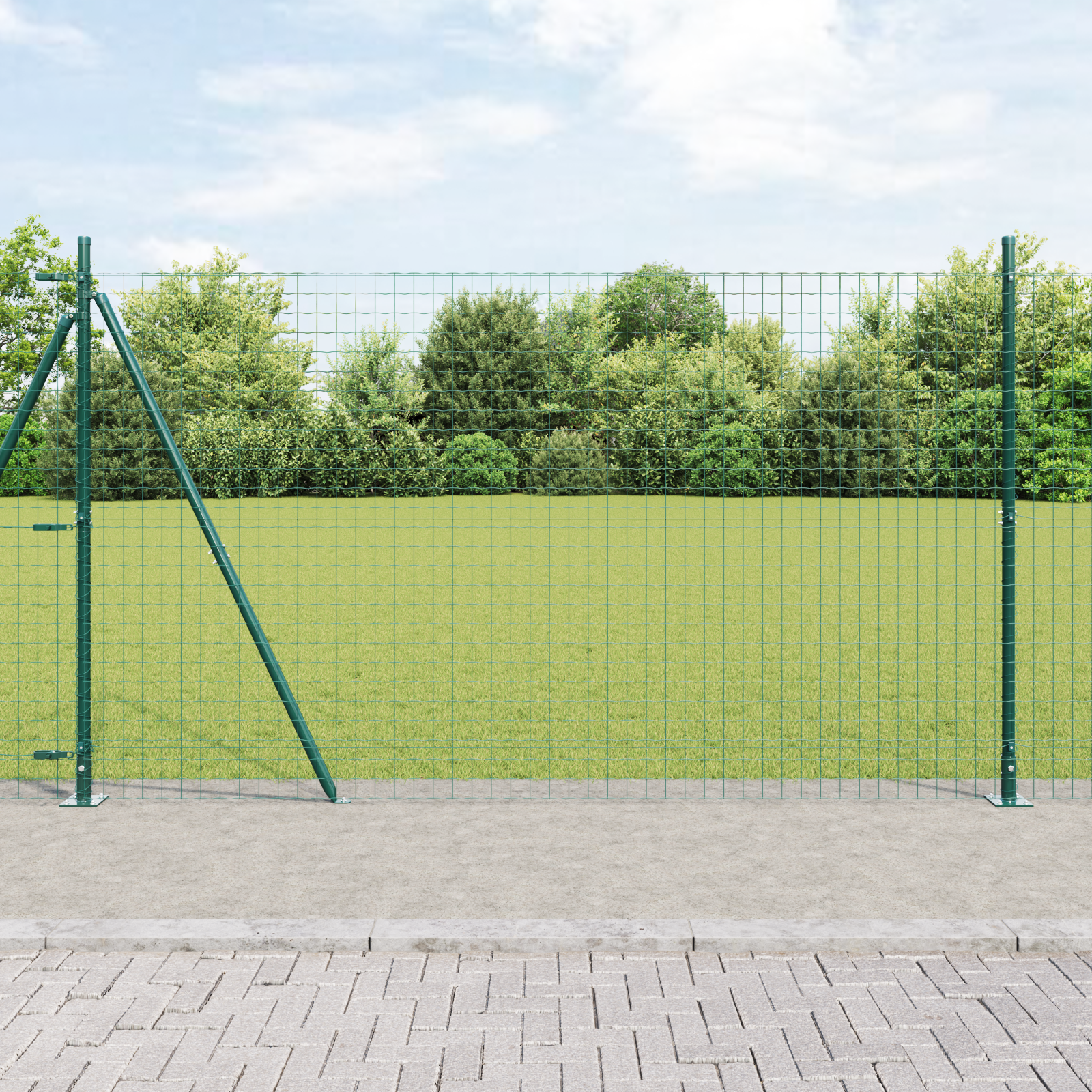 foto del prodotto pali per recinzione 7 pcs verde 32mm 170 cm acciaio zincato vidaxl