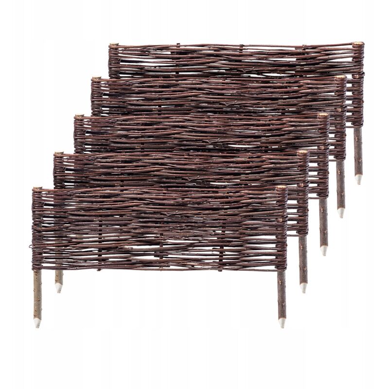 foto del prodotto palizzata in vimini naturale per giardino, recinzioni decorative per delimitare, decorare e valorizzare il tuo spazio esterno 60 x 30 cm, set da 5 