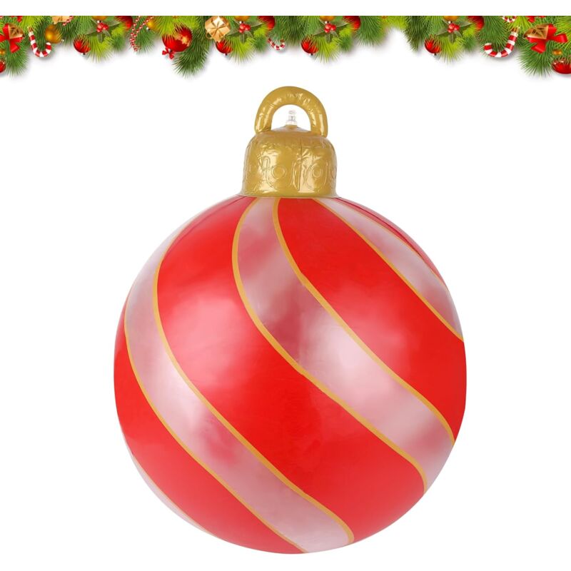foto del prodotto palla di natale gonfiabile, palla di natale gigante decorata da 23,6 pollici, palla di natale gonfiabile in pvc, palle di natale gonfiabili decorate