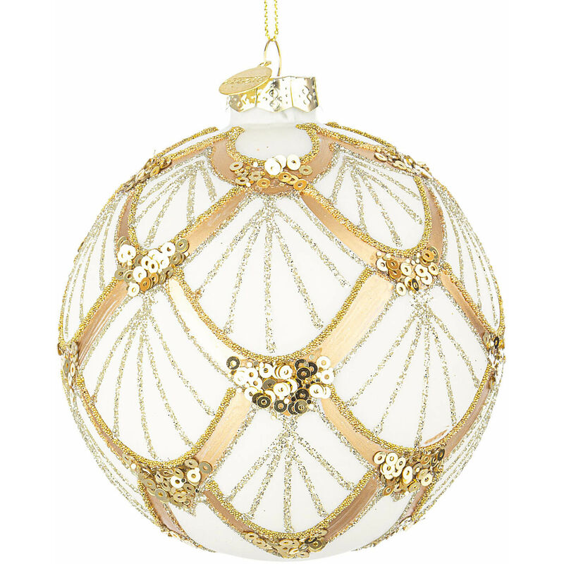 foto del prodotto palla vetro lux d.10 oro bianco champagne
