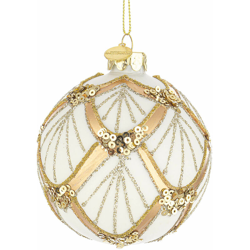 foto del prodotto palla vetro lux d.8 oro bianco-champagne