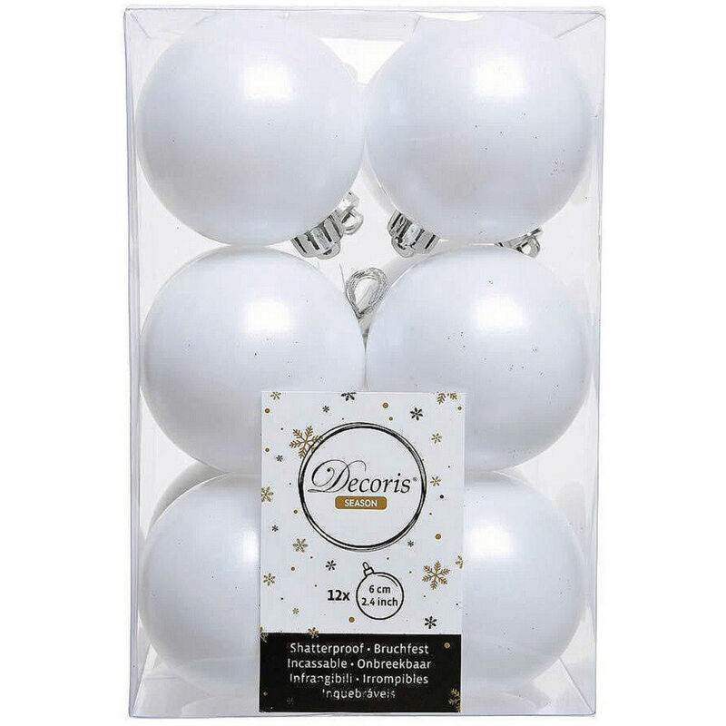 foto del prodotto palle di natale decoris bianco plastica 12 unit 