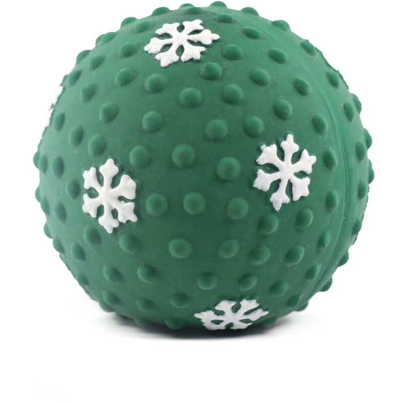 foto del prodotto pallina di natale in lattice per cani con squeaker sonoro