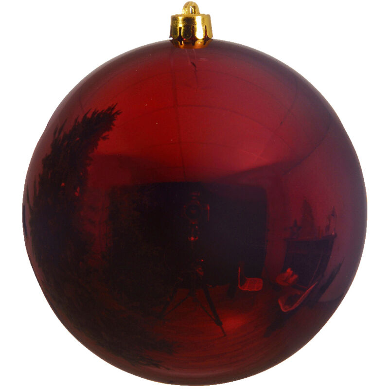foto del prodotto pallina di natale palla natalizia infrangibile colore rosso scuro 25cm