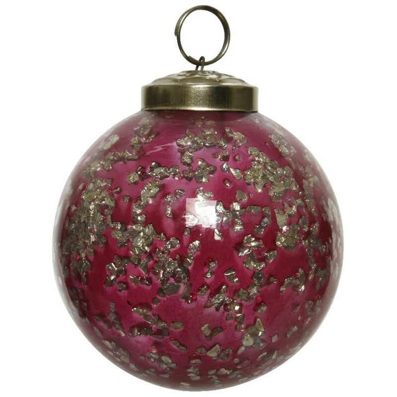 foto del prodotto pallina in vetro da appendere 7,5 cm rosso.