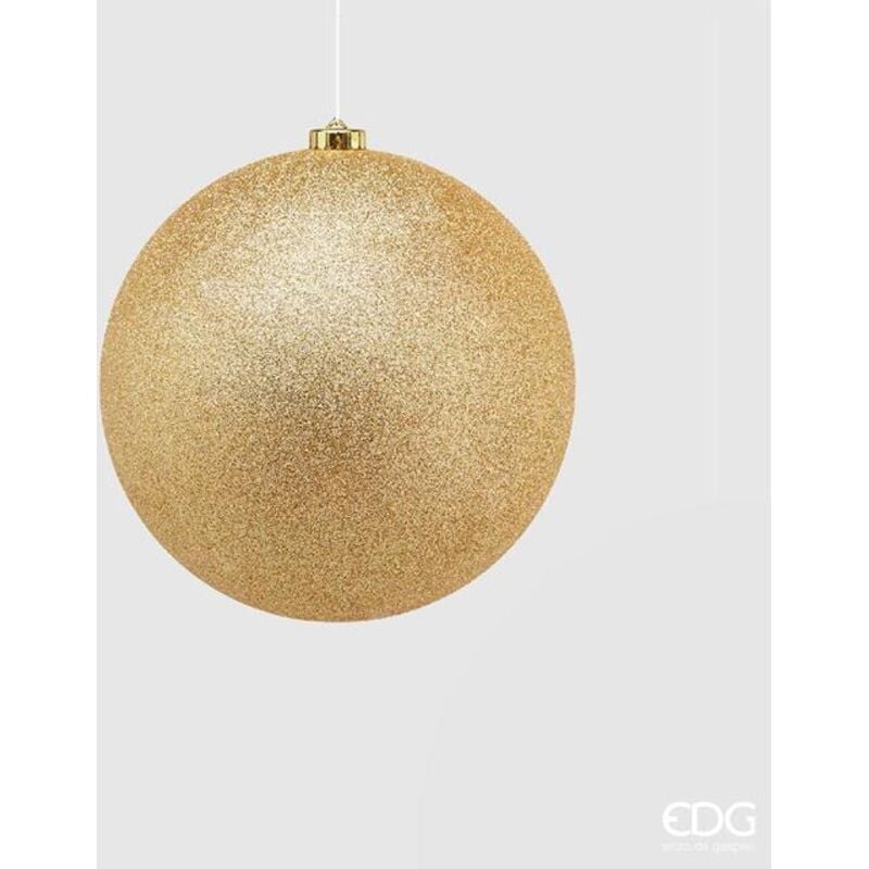 foto del prodotto pallina per albero di natale, colore oro, in poliresina con glitter - 15 cm