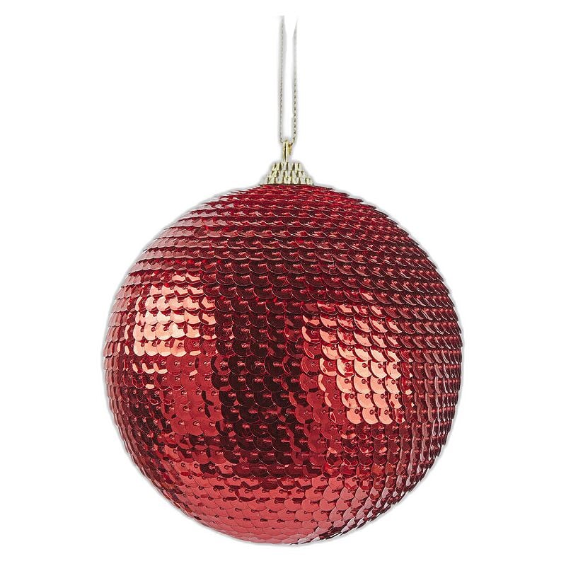 foto del prodotto pallina per albero di natale squamata, colore rosso, 10 cm