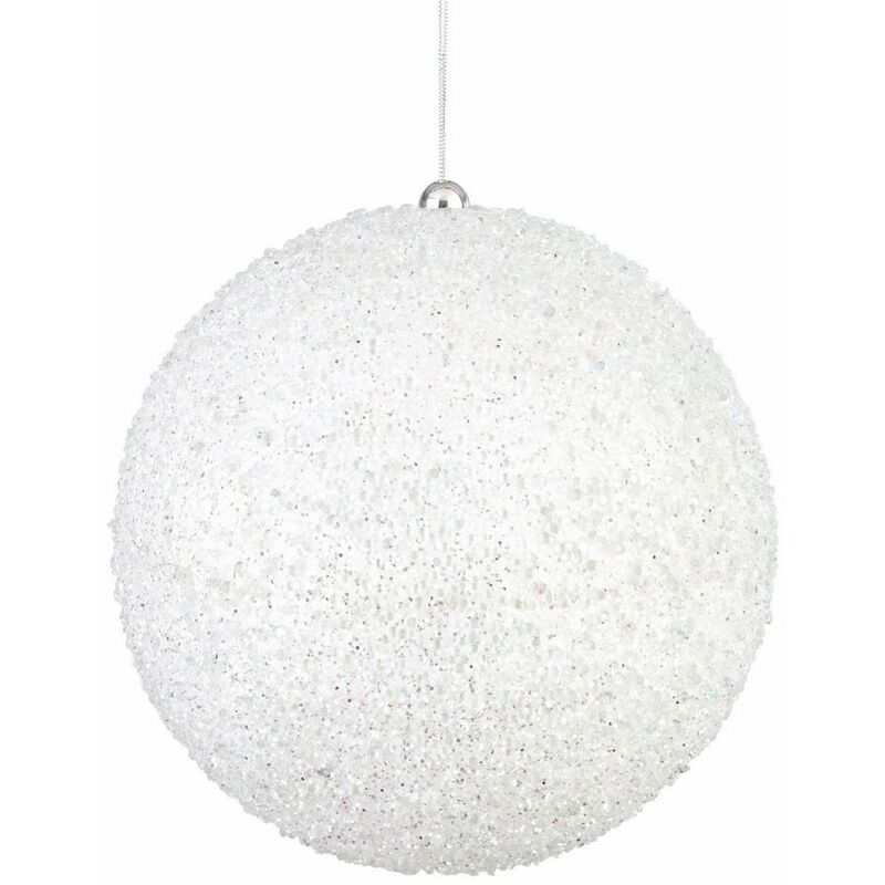 foto del prodotto palline christie per albero di natale in polistirolo per decorazione color bianco 1 sfera da 15 cm