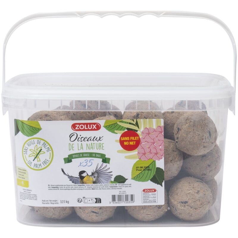 foto del prodotto palline di grasso per uccelli 90gr 35 pz zolux