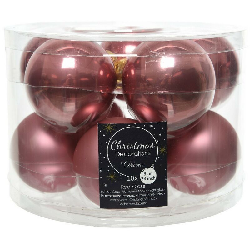 foto del prodotto palline di natale da appendere in vetro 6 cm. set di 10