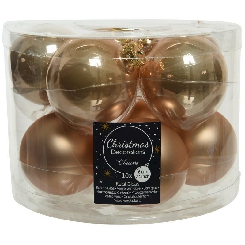 foto del prodotto palline di natale da appendere in vetro 6 cm. set di 10