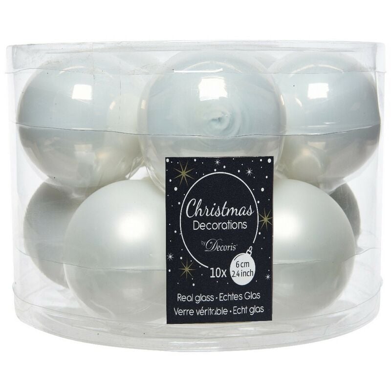 foto del prodotto palline di natale in vetro diam 6 cm set di 10
