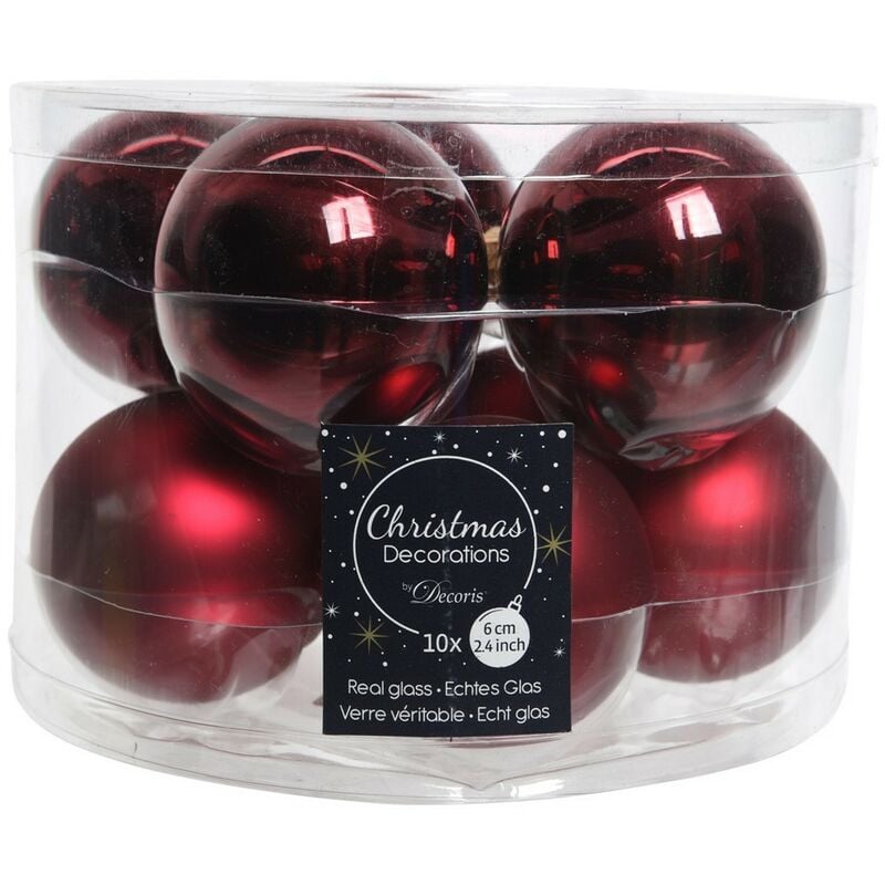 foto del prodotto palline di natale in vetro diam 6 cm set di 10