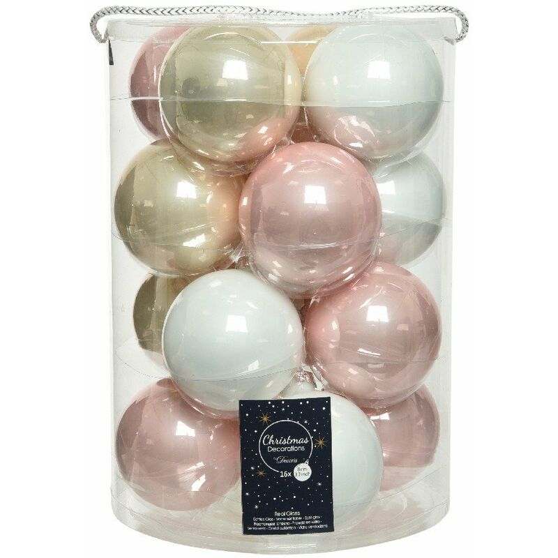 foto del prodotto palline di natale in vetro diam 8 cm set di 16