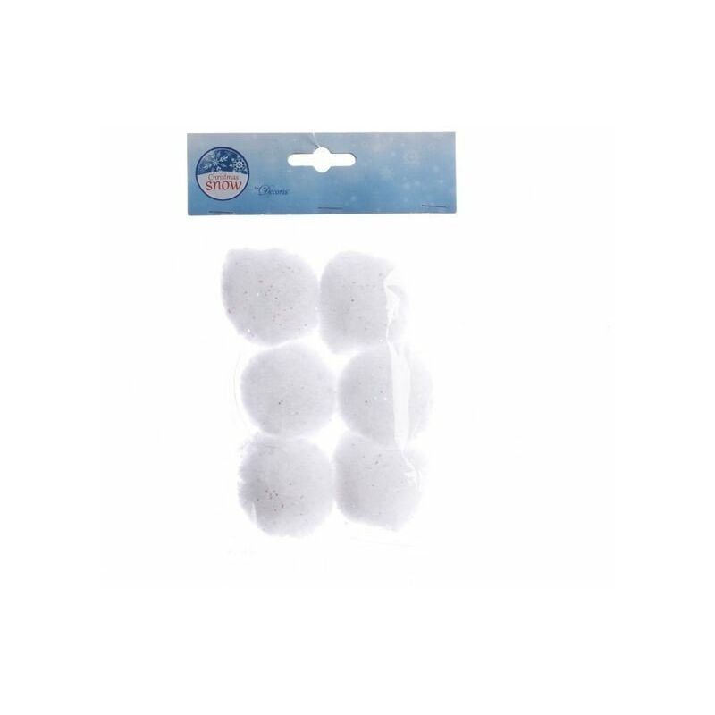 foto del prodotto palline di neve bianco dim 5 cm box da 6