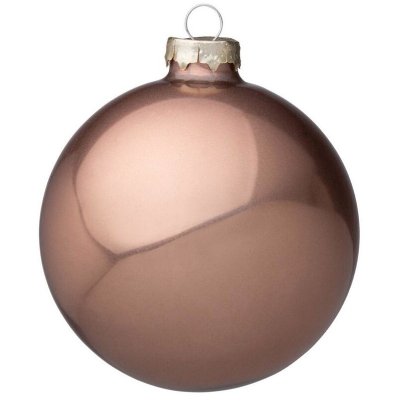 foto del prodotto palline in vetro deserto pendaglio tinta unita per albero di natale moderno 8 cm 6 sfere