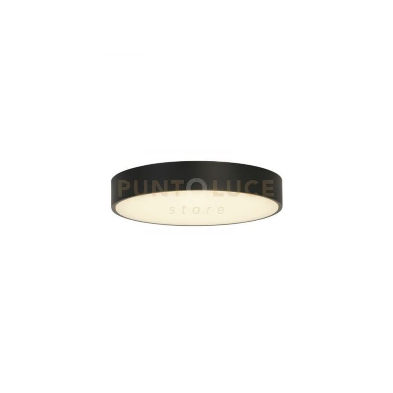 foto del prodotto palma led flush, policarbonato nero con diffusore bianco