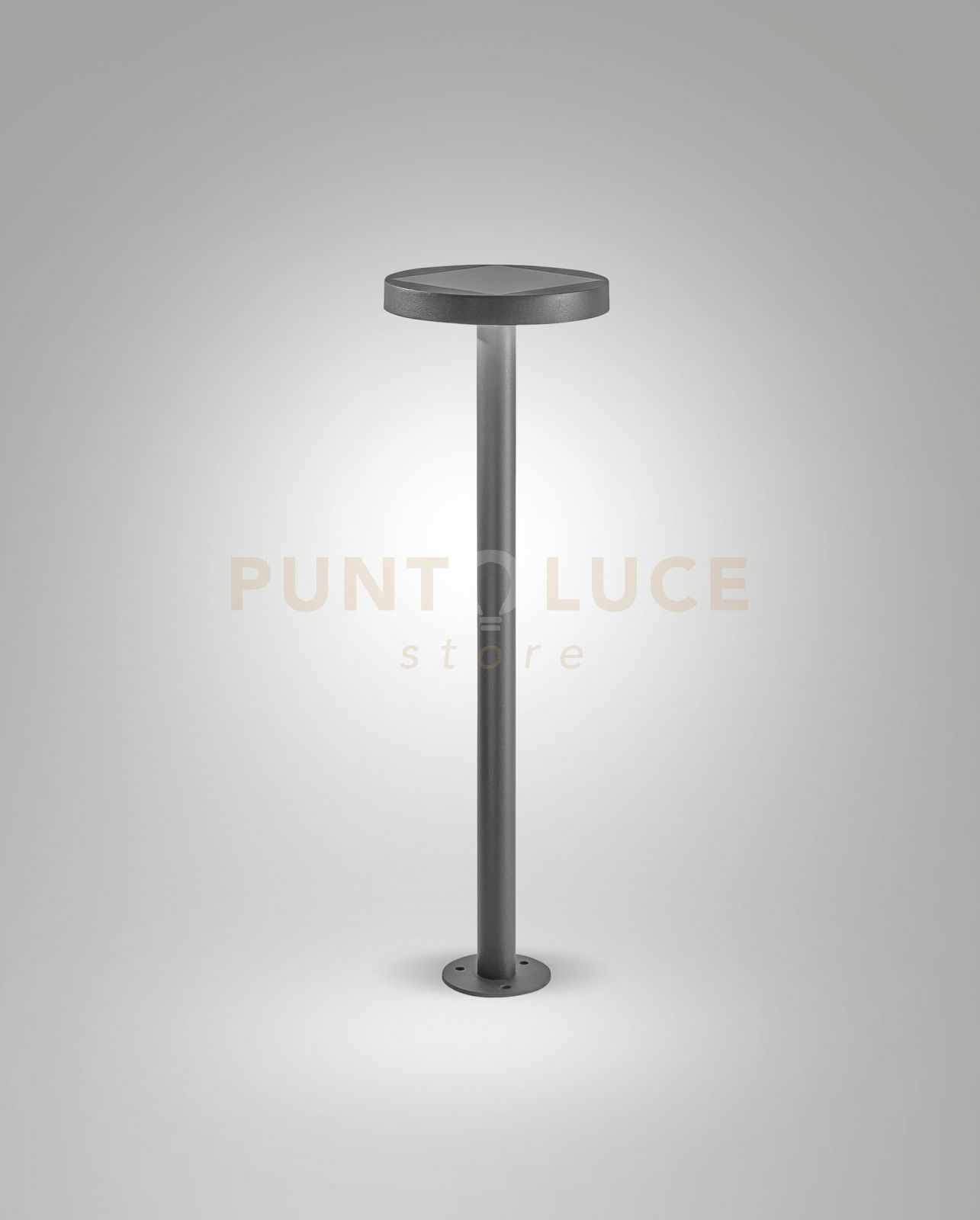 foto del prodotto palmer paletto solar grigio scuro crepuscolare con pannello solare e sensore di movimento a led 2,7w 3000k 383lm