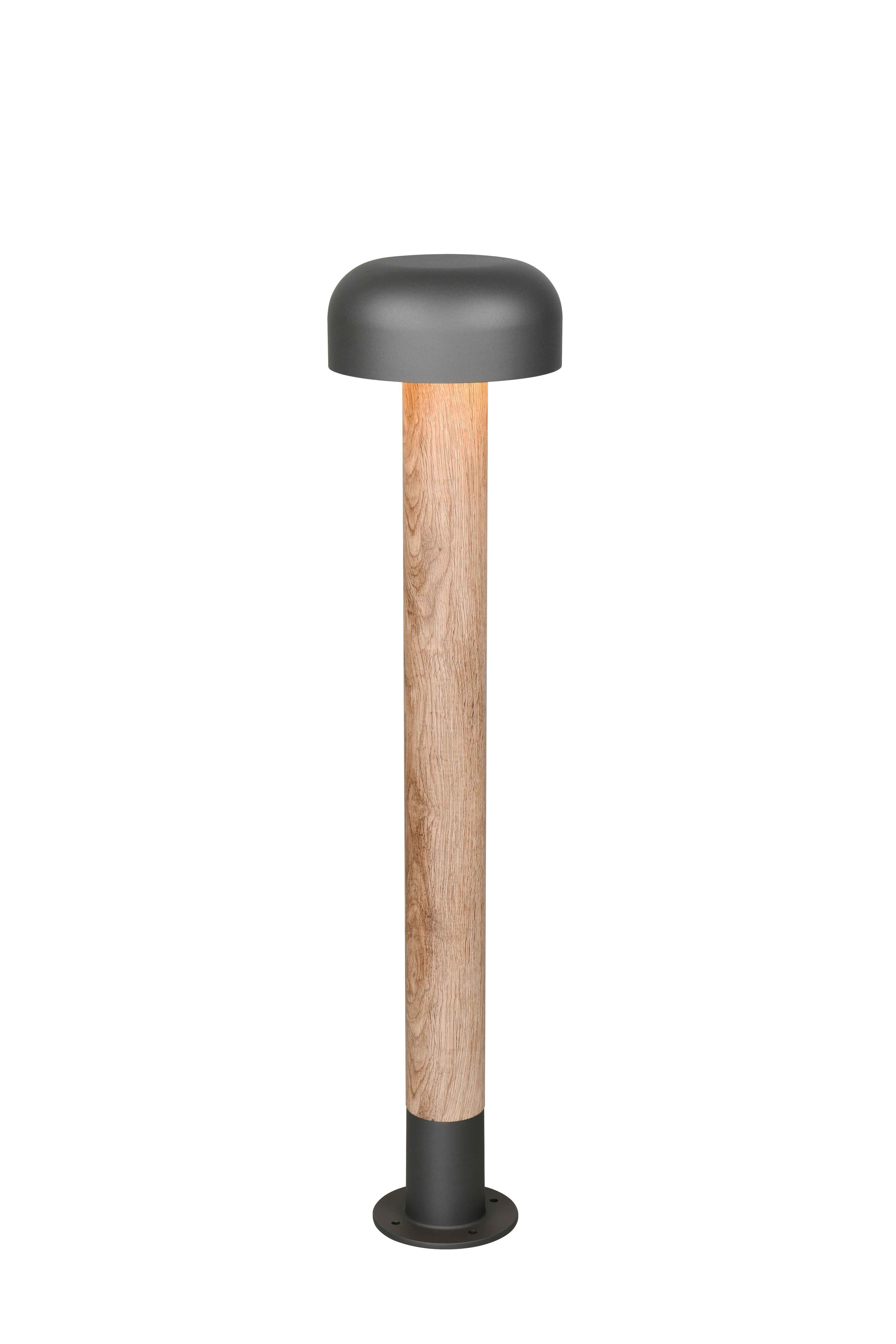 foto del prodotto palo alto da esterno, alluminio, antracite e legno, h 85 cm, fraser