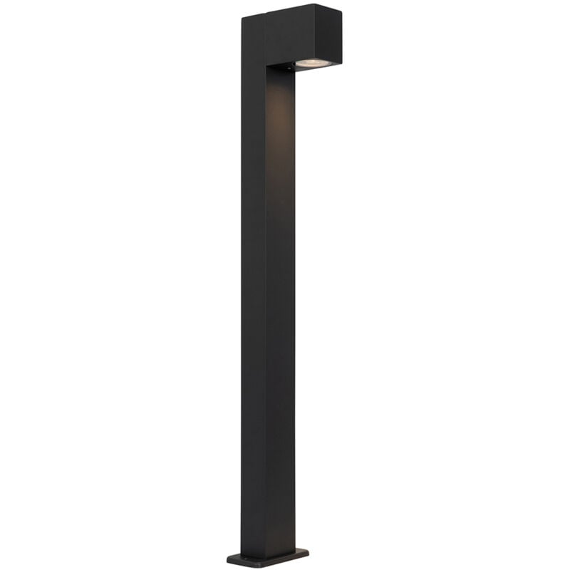 foto del prodotto palo da giardino baleno industriale alluminio,vetro nero oblungo max. 1 x watt qazqa