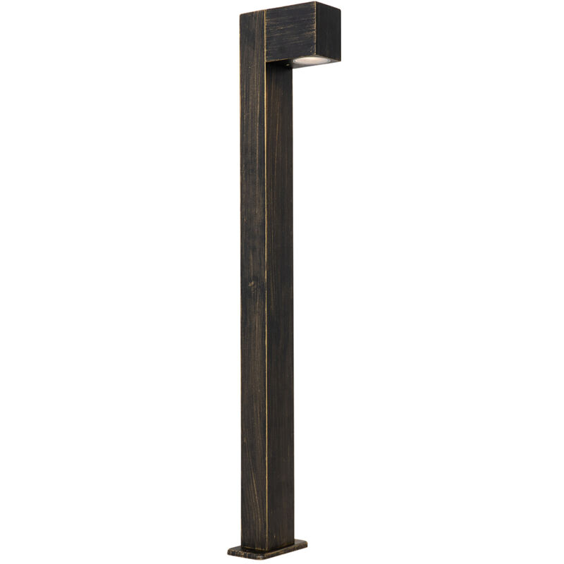 foto del prodotto palo da giardino baleno industriale alluminio,vetro nero oro ottone oblungo max. 1 x watt qazqa