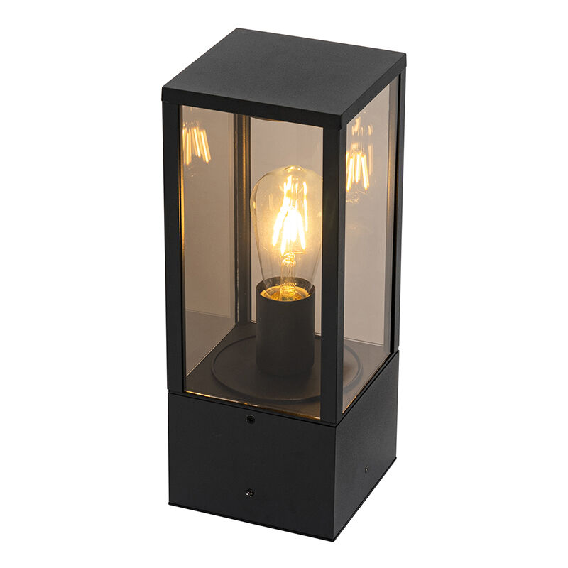 foto del prodotto palo da giardino charlois moderno alluminio,vetro nero grigio allungato max. 1 x watt qazqa