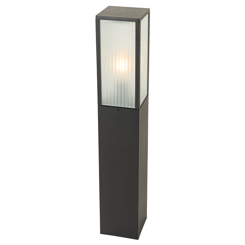 foto del prodotto palo da giardino charlois moderno alluminio,vetro nero oblungo max. 1 x watt qazqa