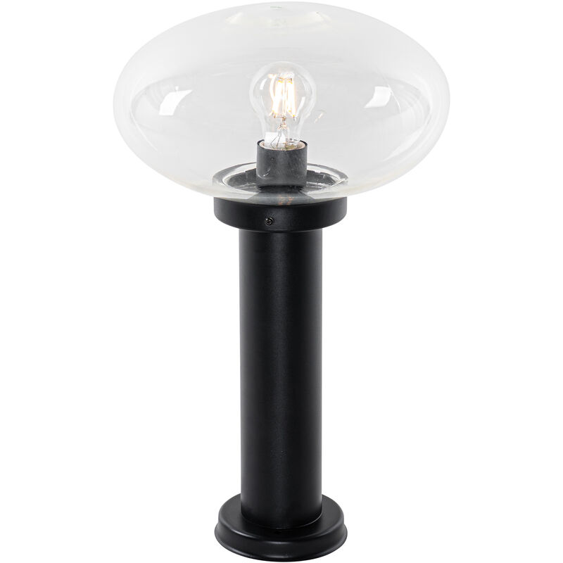 foto del prodotto palo da giardino elly moderno acciaio inossidabile,plastico nero ovale max. 1 x watt qazqa