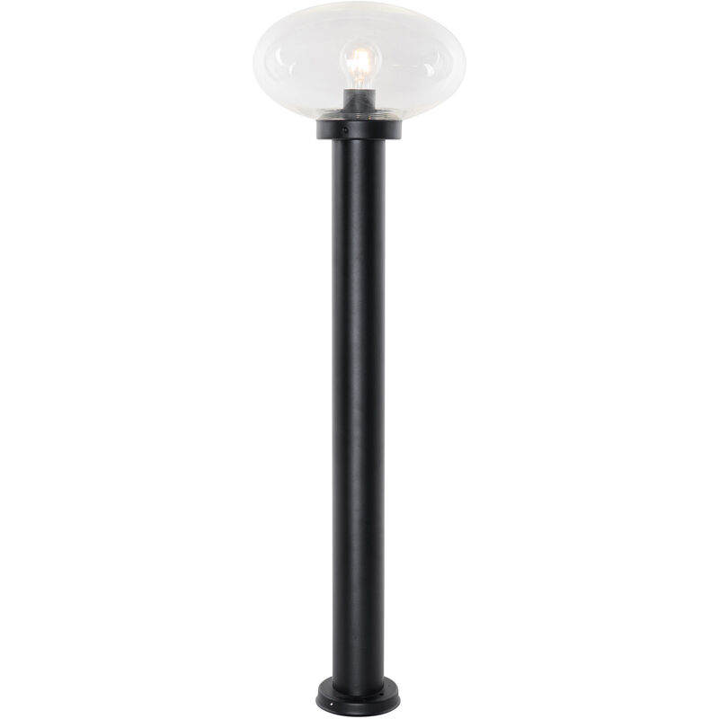 foto del prodotto palo da giardino elly moderno acciaio inossidabile,plastico nero ovale max. 1 x watt qazqa