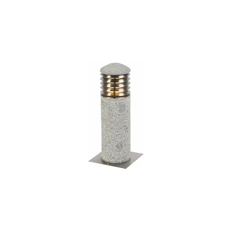 foto del prodotto palo da giardino happy moderno pietra calcestruzzo,acciaio inossidabile grigio acciaio cilindro max. 1 x watt qazqa