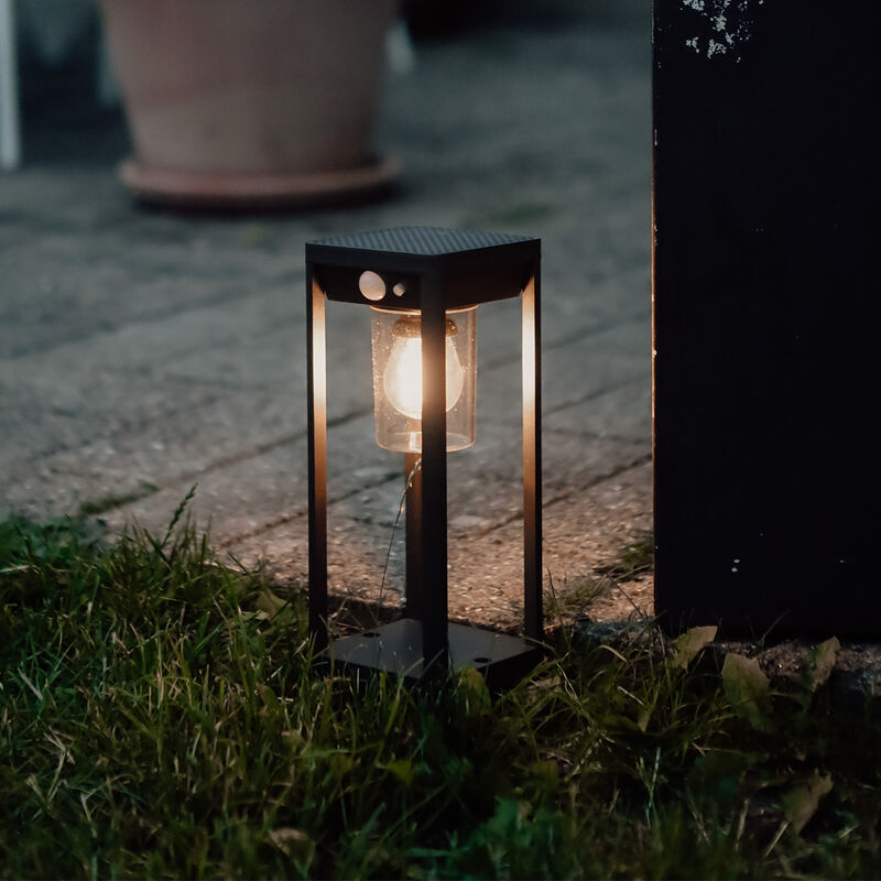 foto del prodotto palo da giardino sonne moderno alluminio,plastico grigio scuro oblungo non sostituibile led max. 1 x 2.2 watt qazqa