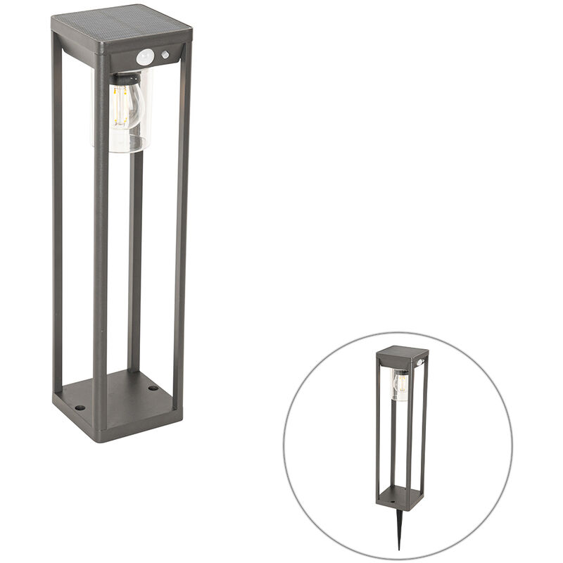 foto del prodotto palo da giardino sonne moderno alluminio,plastico grigio scuro oblungo non sostituibile led max. 1 x 2.2 watt qazqa