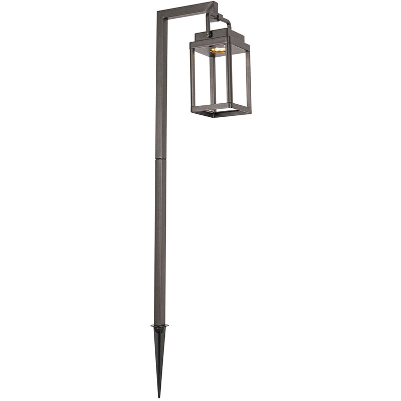 foto del prodotto palo da giardino yara moderno alluminio grigio scuro oblungo non sostituibile led max. 1 x 2.6 watt qazqa