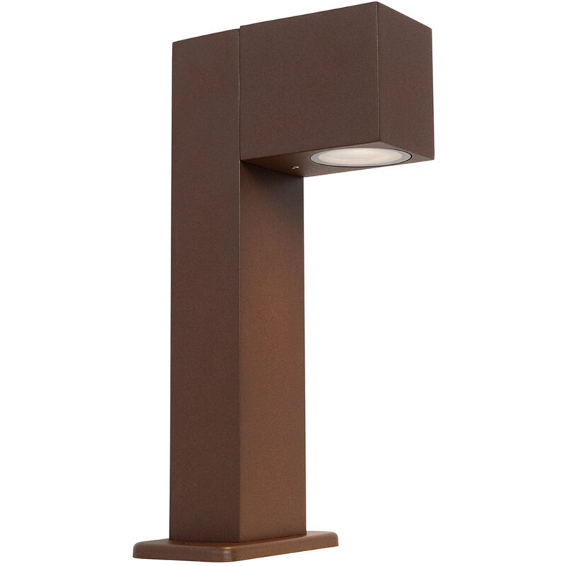 foto del prodotto palo da terrazza baleno moderno alluminio,vetro ruggine oblungo gu10 max. 1 x 5 watt qazqa