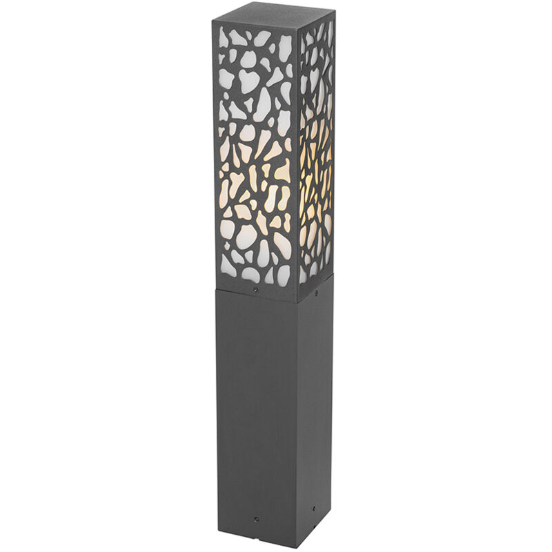 foto del prodotto palo da terrazza nicole moderno plastico,alluminio,acciaio nero oblungo e27 max. 1 x 7 watt qazqa