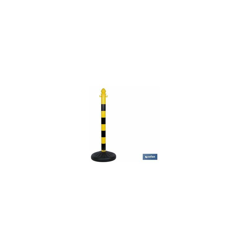 foto del prodotto palo e base per catena giallo nero 1m