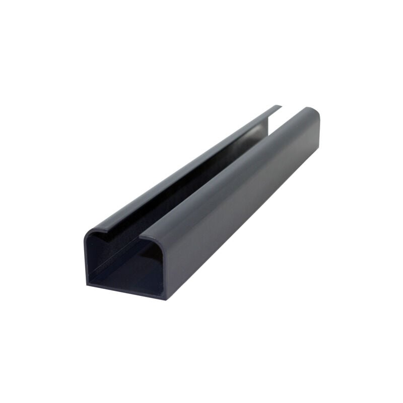 foto del prodotto palo in alluminio per iniziare o terminare una recinzione colore grigio antracite ral 7015, spessore 3,6 cm, larghezza 5 cm, lunghezza 232
